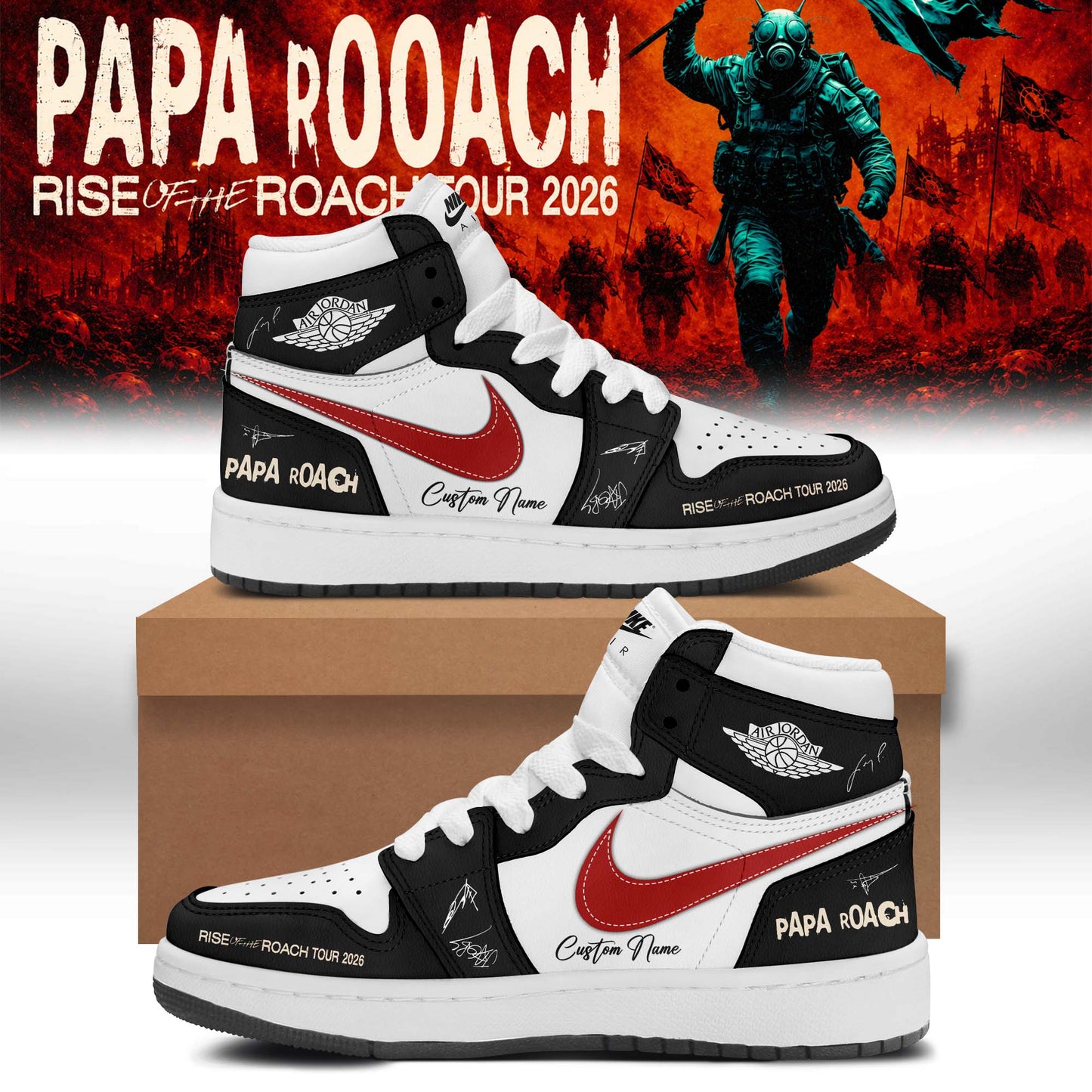 Papa Roach “Rise of the Roach World Tour 2026” Signature Limited Edition – Shoes 12