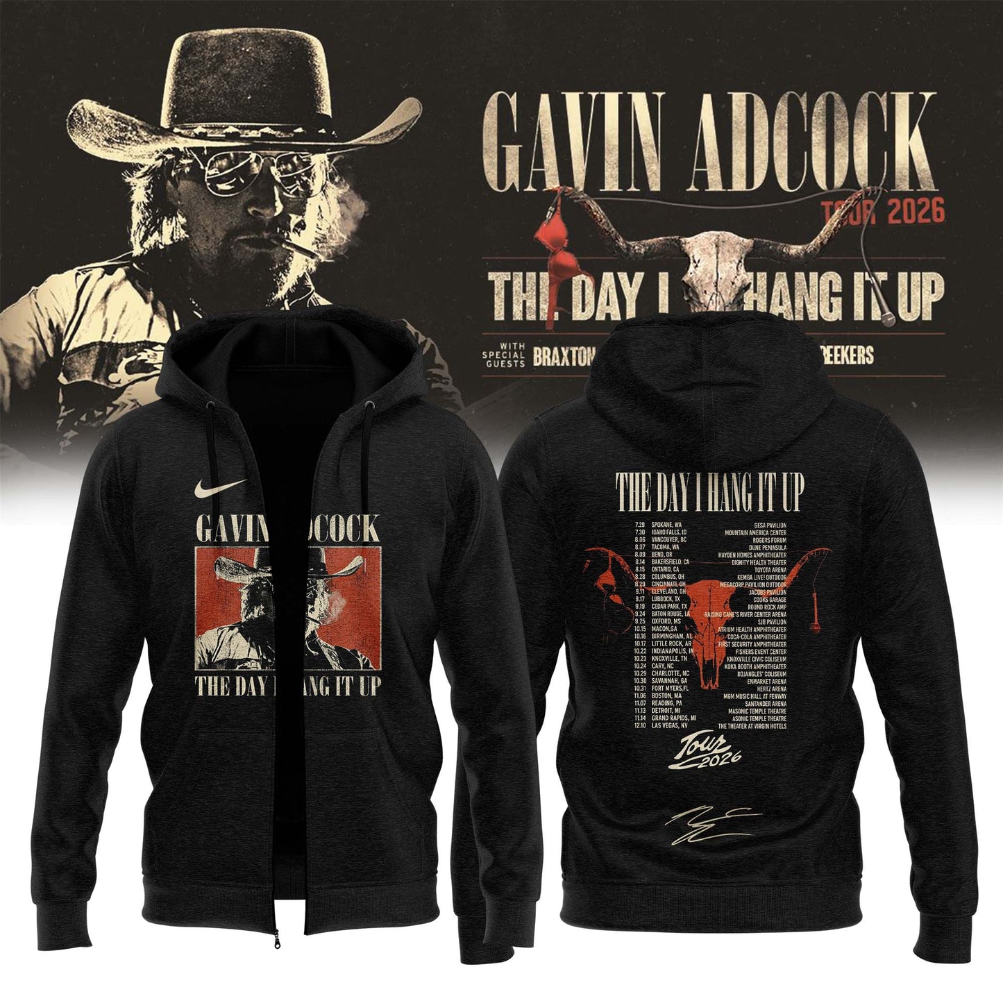 ,,,Gavin Adcock ”The Day I Hang It Up Tour 2026” Signature – Zip Hoodie