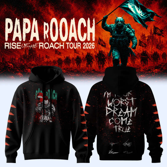,Papa Roach “Rise of the Roach World Tour 2026” Signature Limited Edition – Hoodie 5