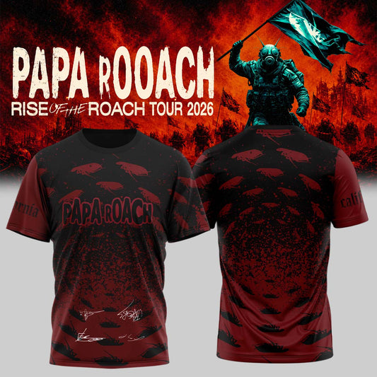 Papa Roach “Rise of the Roach World Tour 2026” Signature Limited Edition – Tshirt 3