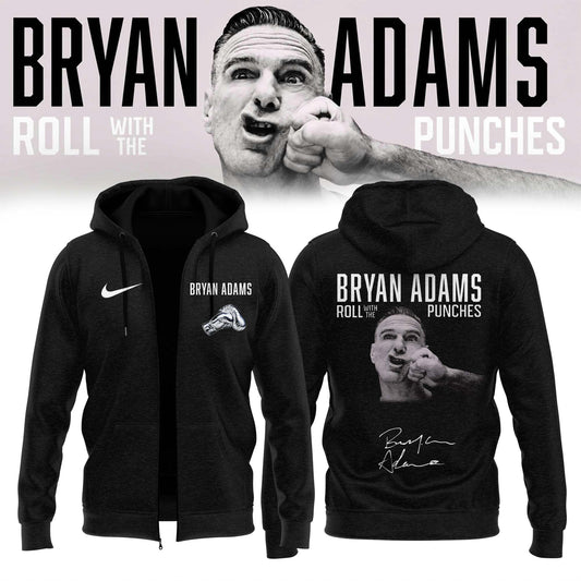 ,Bryan Adams “Roll With The Punches” Tour 2026 Limited Edition Signature – Zip Hoodie
