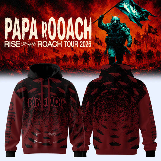 ,Papa Roach “Rise of the Roach World Tour 2026” Signature Limited Edition – Hoodie 4