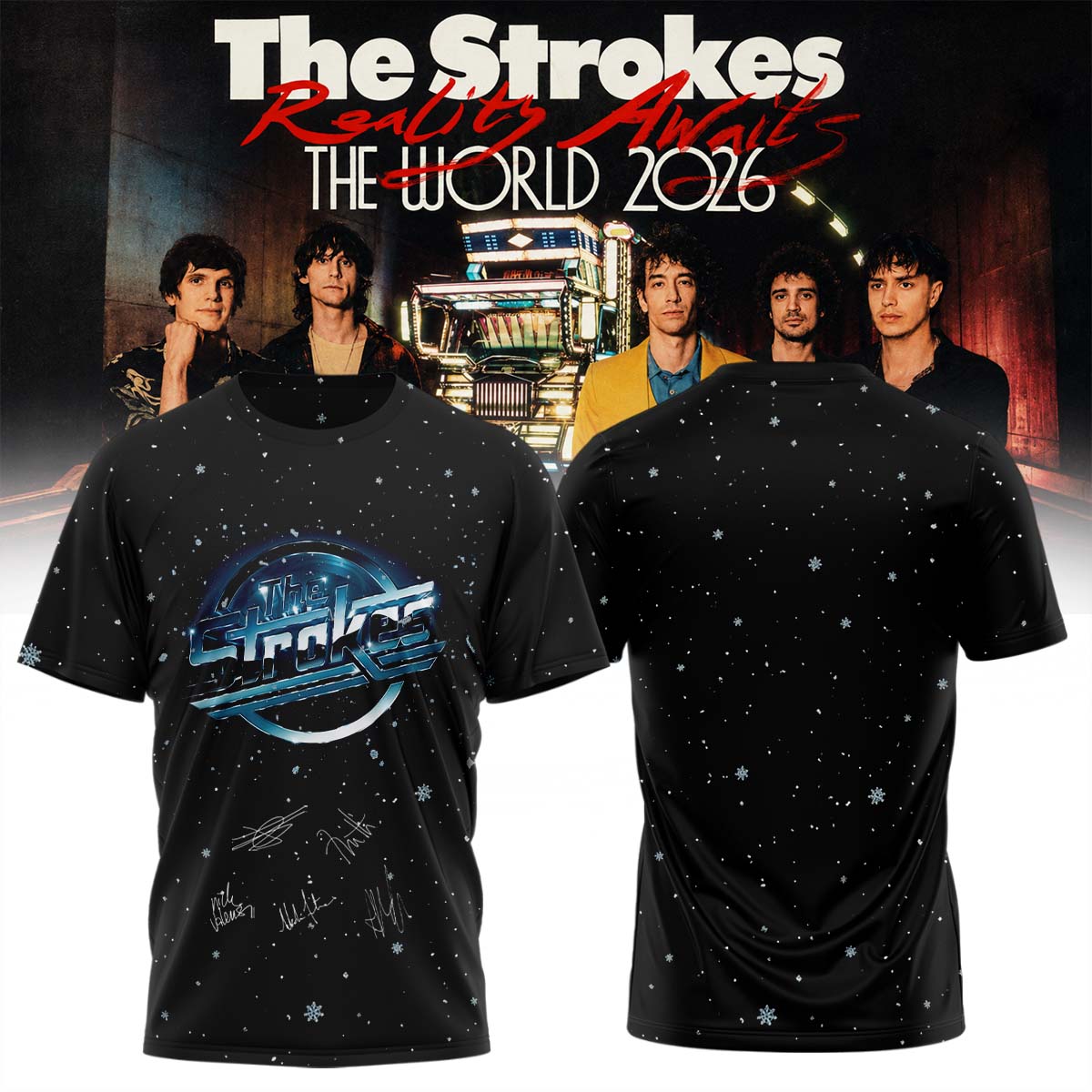 The Strokes “Reality Awaits Tour 2026” Signature Limited Edition – T-shirt