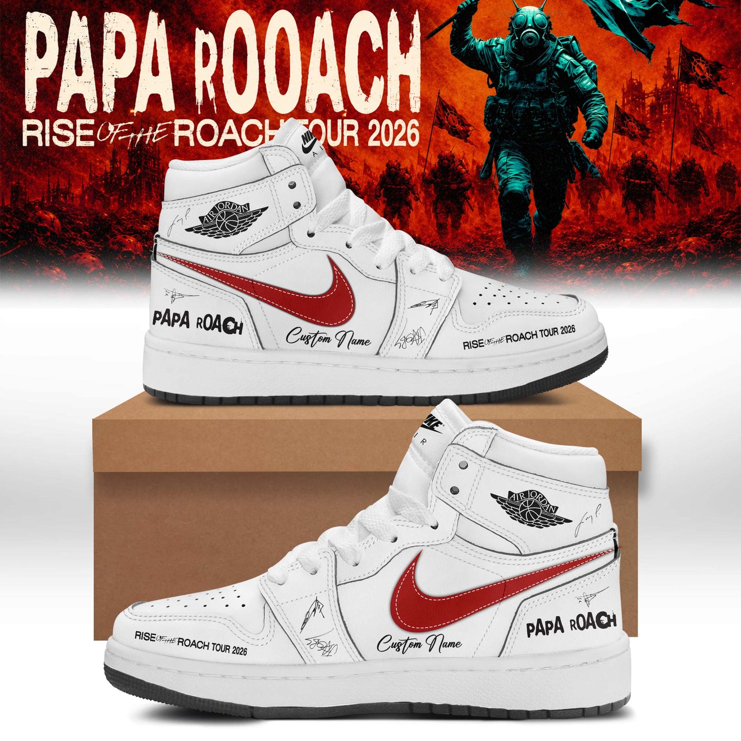 Papa Roach “Rise of the Roach World Tour 2026” Signature Limited Edition – Shoes 11