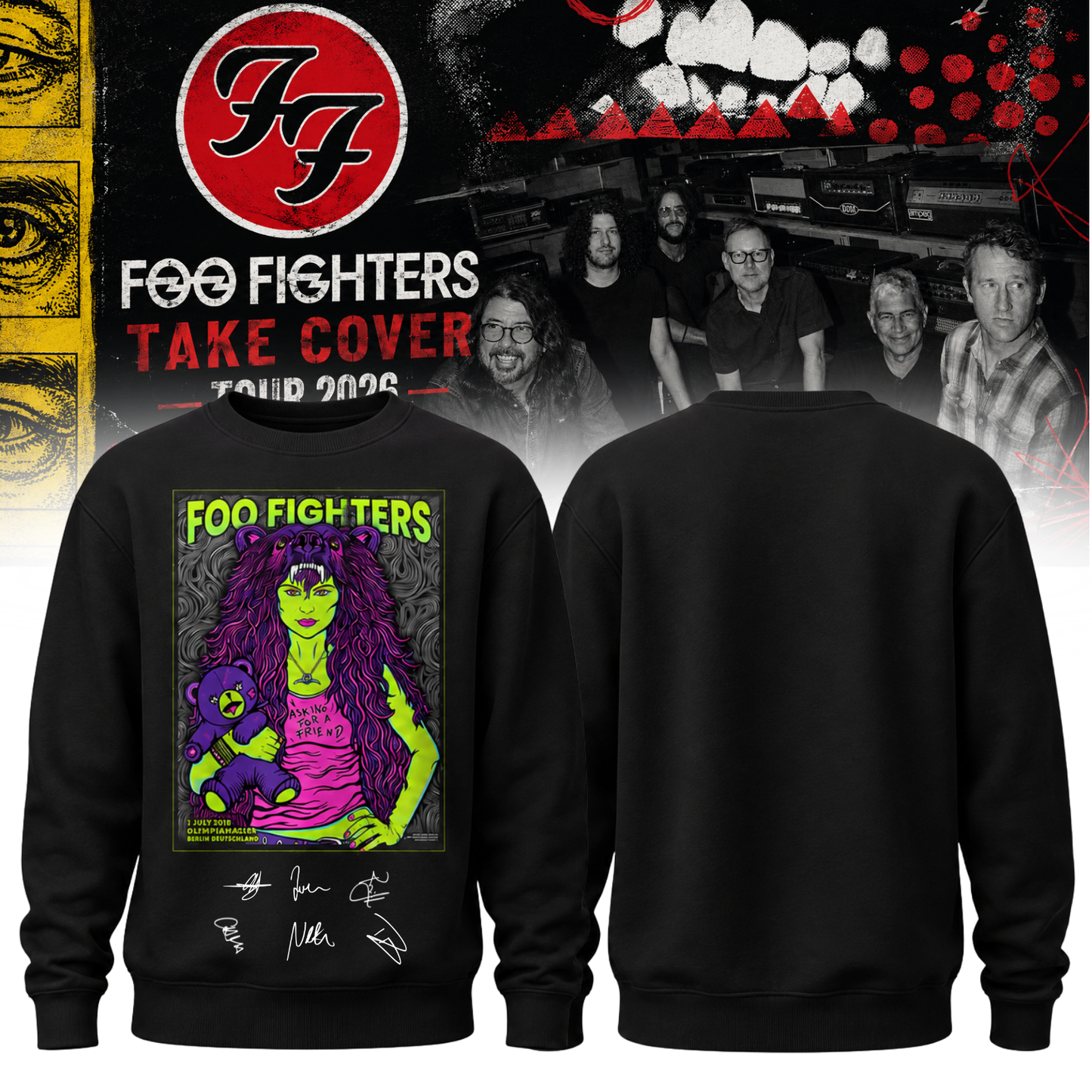 Foo Fighters ”Take Cover Tour 2026” Signature Limited Edition – Sweatshirt