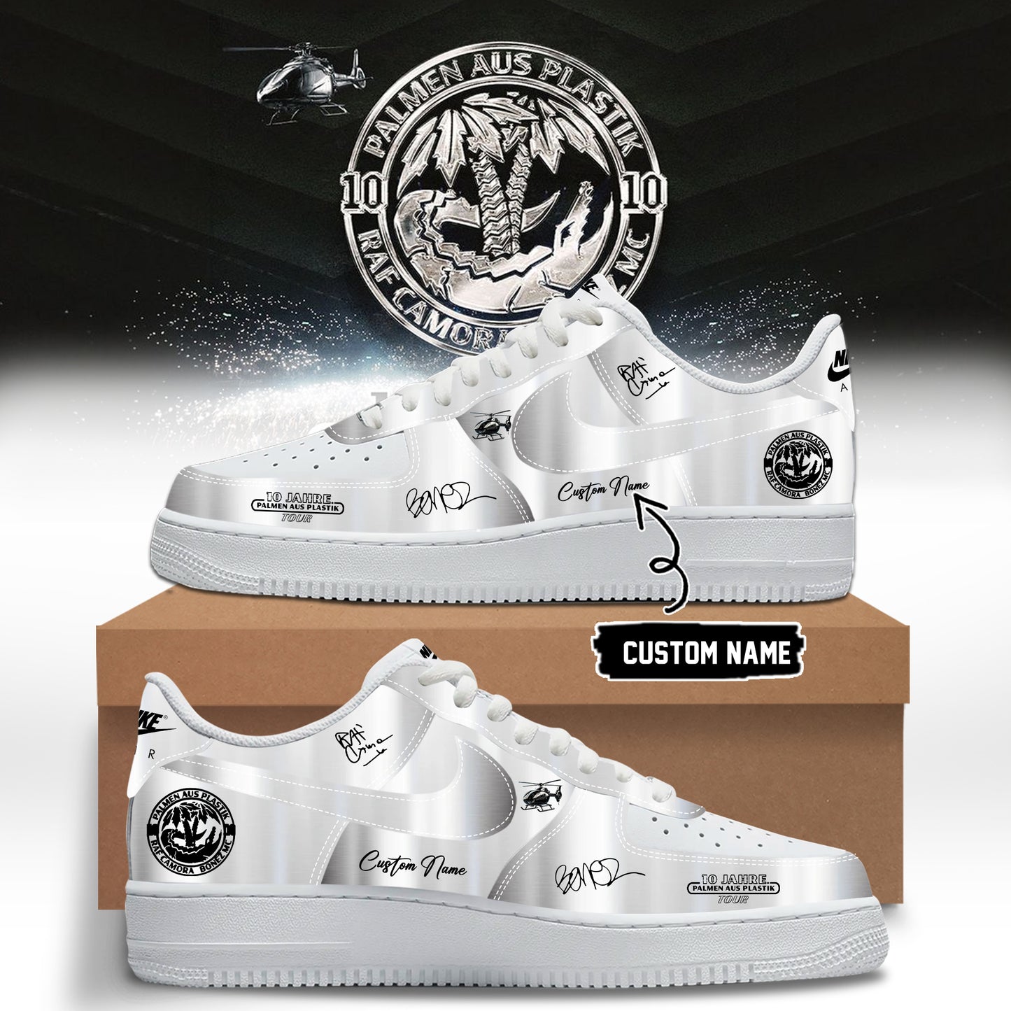 RAF Camora & Bonez MC “10 Jahre Palmen aus Plastik Tour” . Limited Edition Signature Shoes 1
