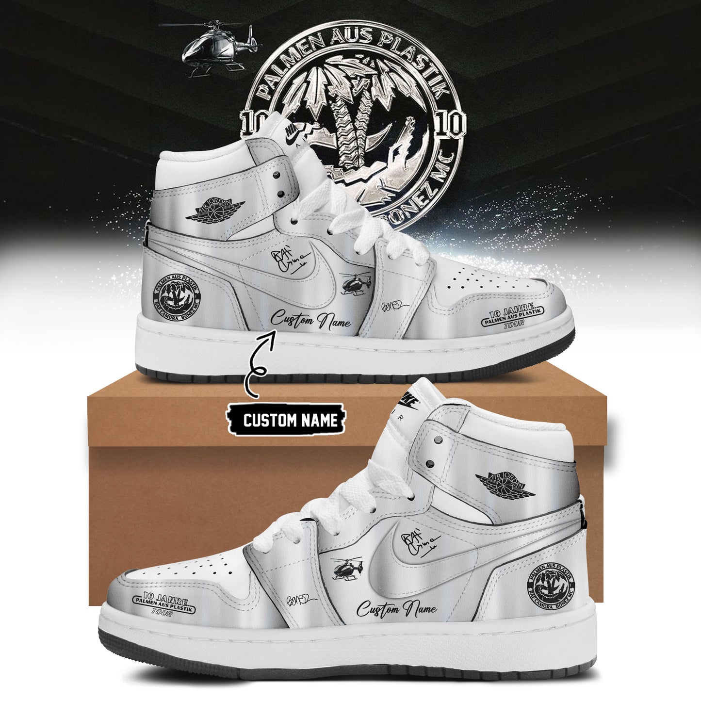 RAF Camora & Bonez MC “10 Jahre Palmen aus Plastik Tour” . Limited Edition Signature Shoes 1-