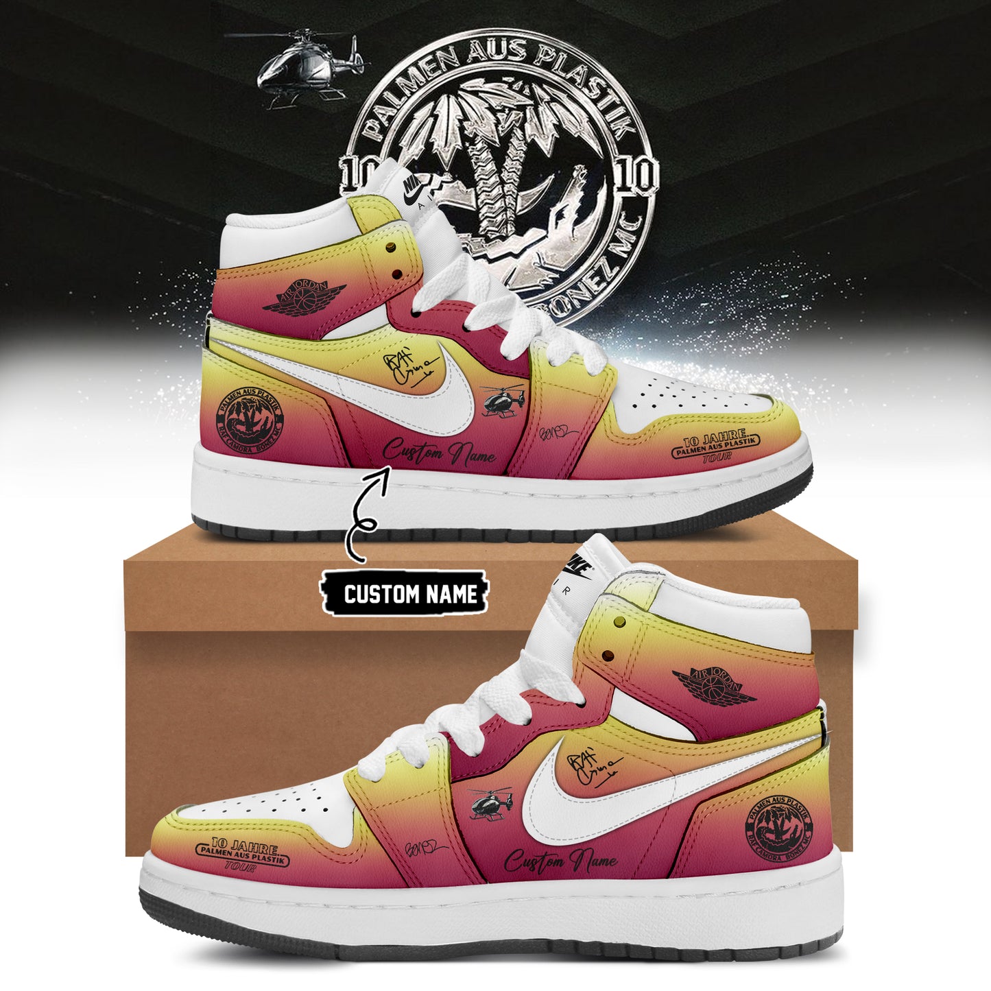 RAF Camora & Bonez MC “10 Jahre Palmen aus Plastik Tour” . Limited Edition Signature Shoes 5-