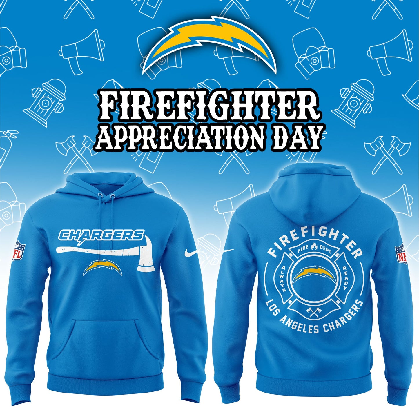 Los Angeles Chargers Firefighter Application Hoodie | Jogger | Cap