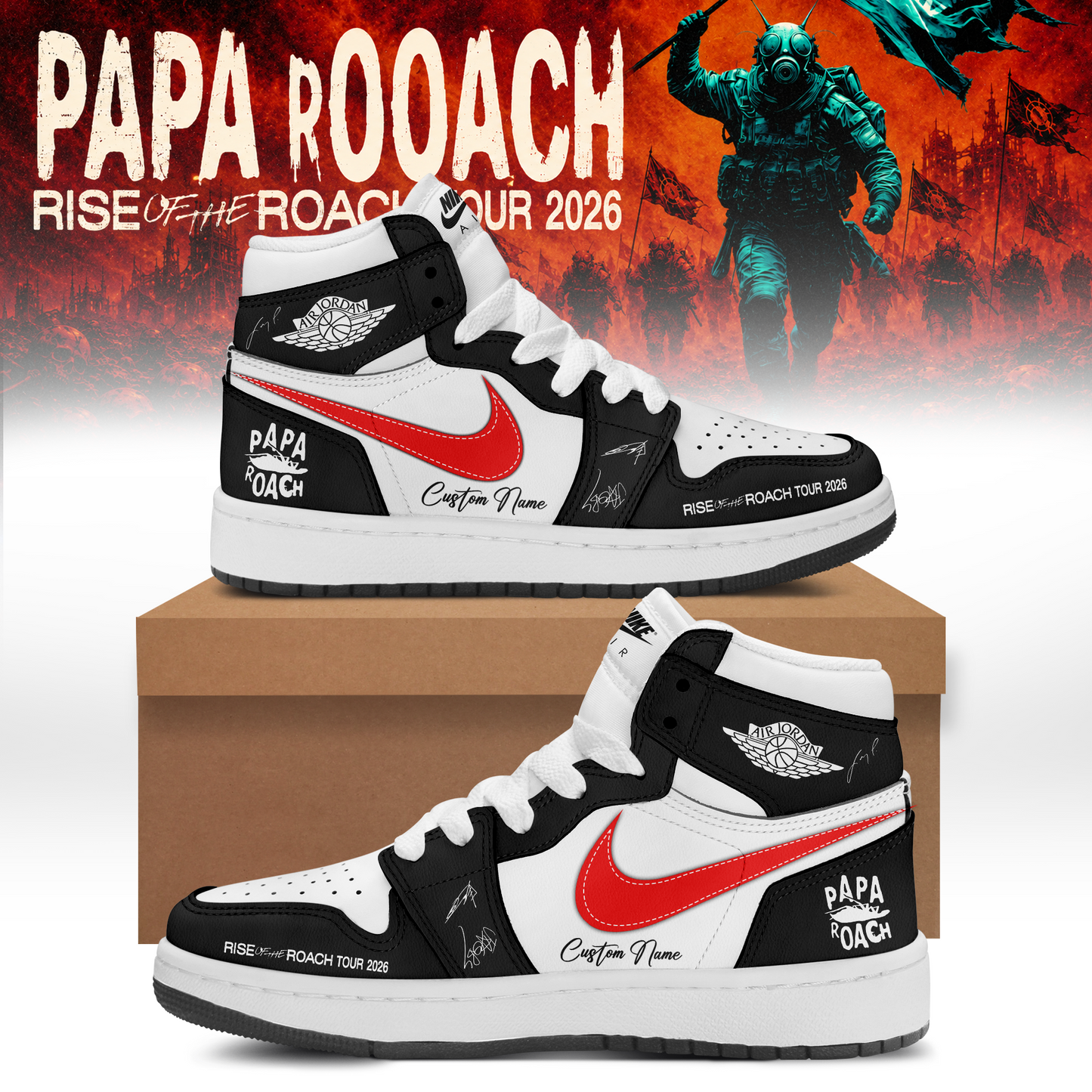 Papa Roach “Rise of the Roach World Tour 2026” Signature Limited Edition – Shoes 10