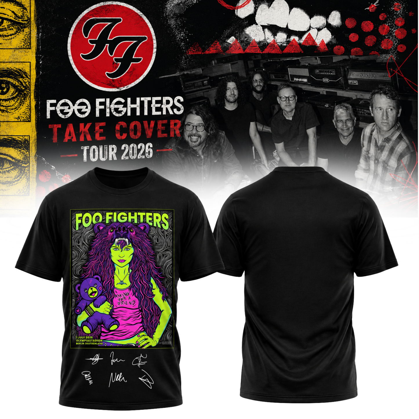 Foo Fighters ”Take Cover Tour 2026” Signature Limited Edition – Tshirt