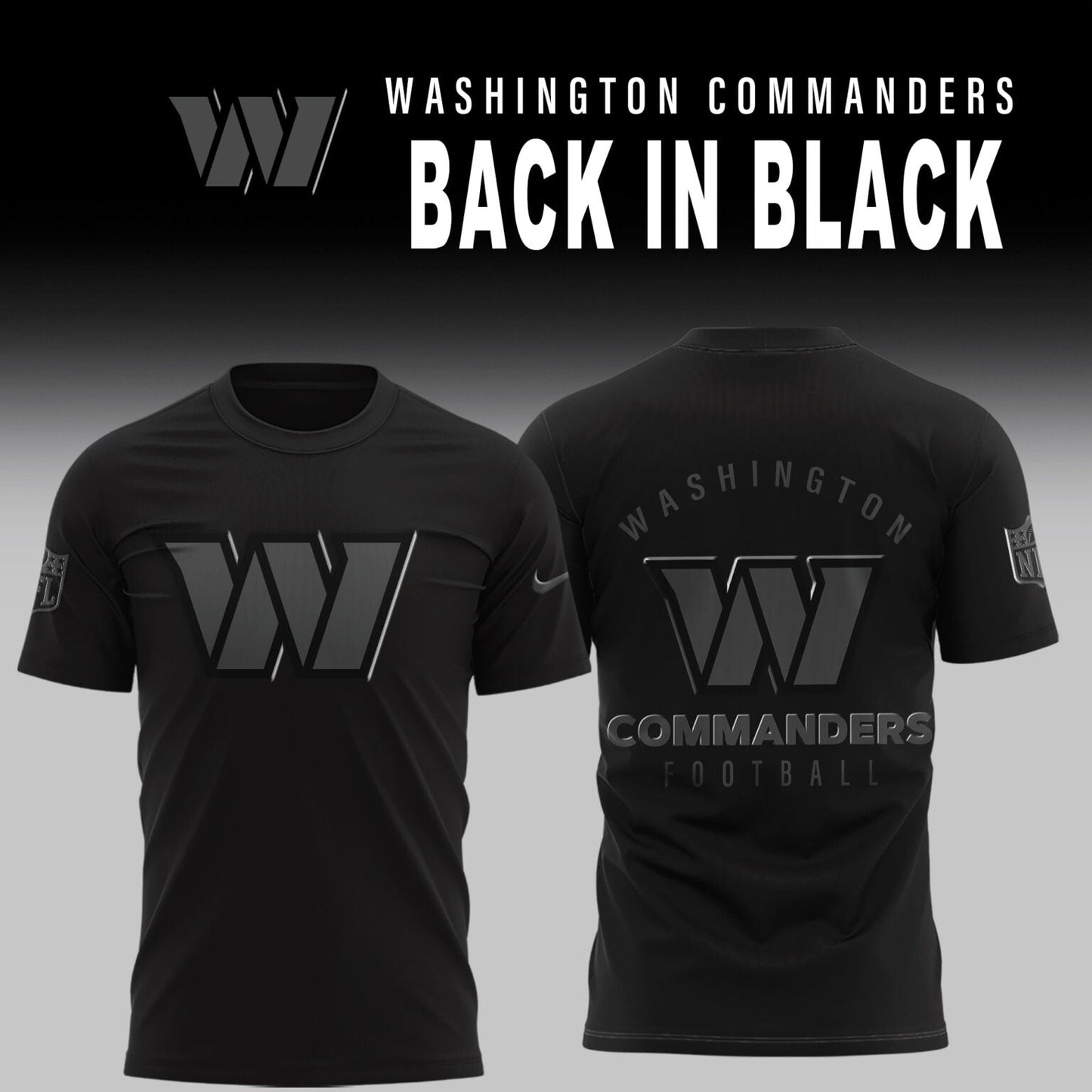 Washington Commanders 2026 Back In Black Limited Edition T-Shirt