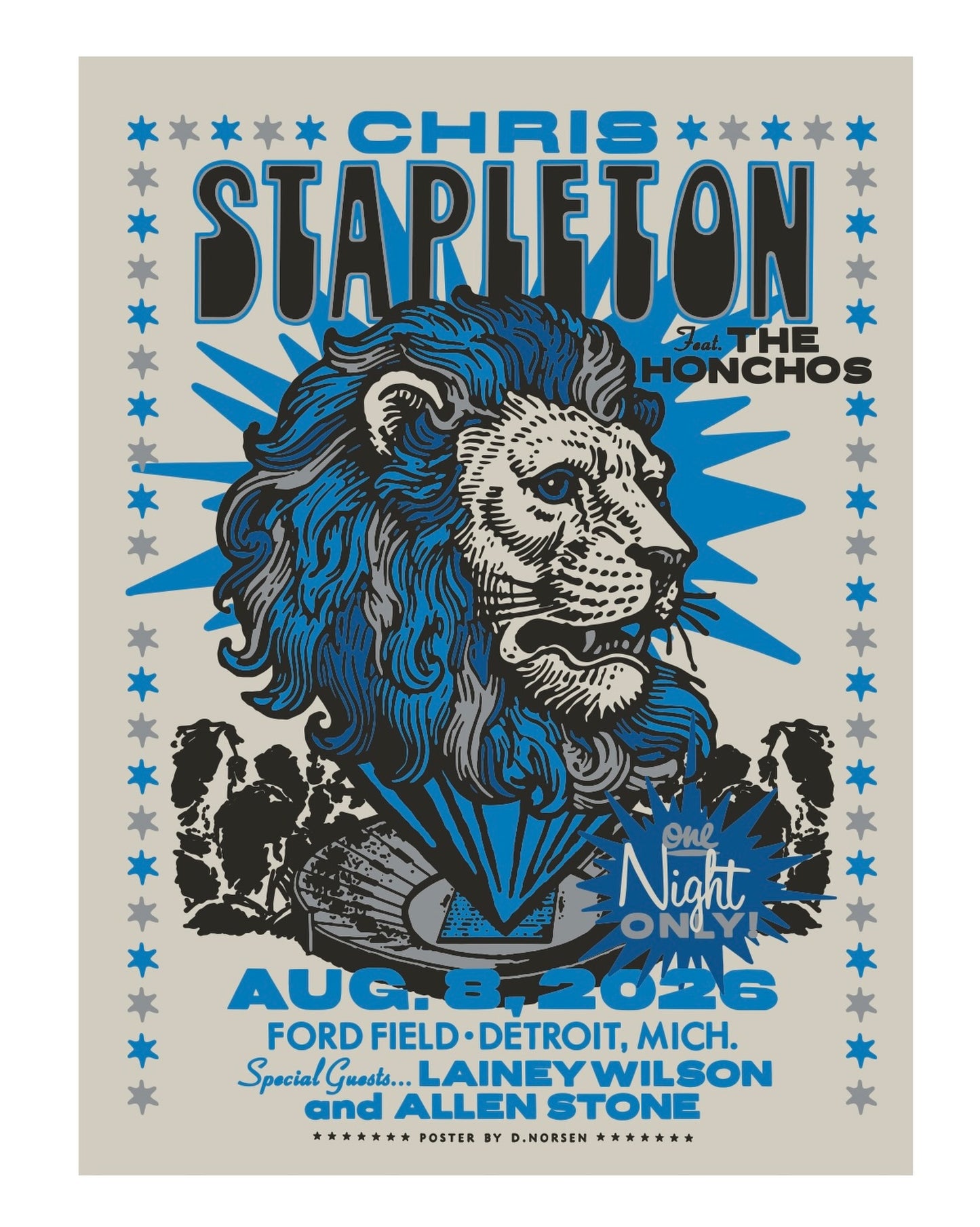 Limited Edition All-American Road Show 2026 in Ford Field,MI Poster