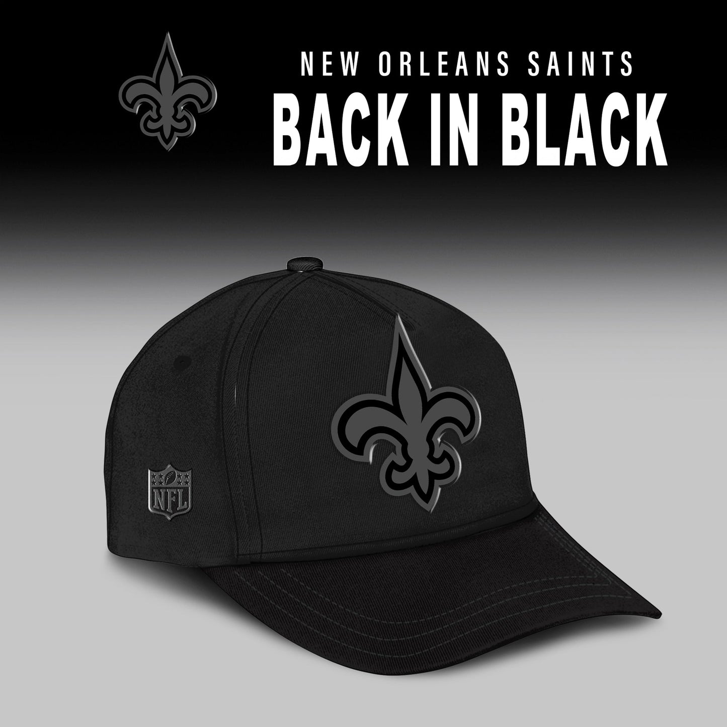 New Orleans Saints 2026 Back In Black Limited Half Zip Hoodie