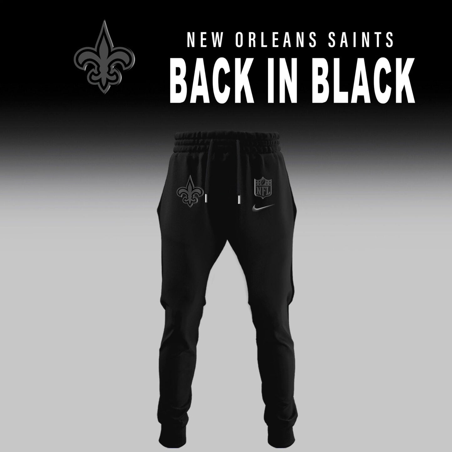 New Orleans Saints 2026 Back In Black Limited Half Zip Hoodie