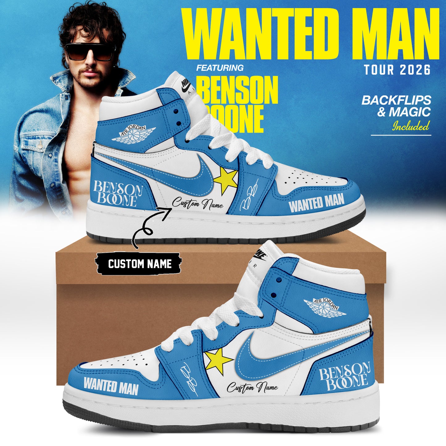 Benson Boone Wanted Man signed Shoes 23