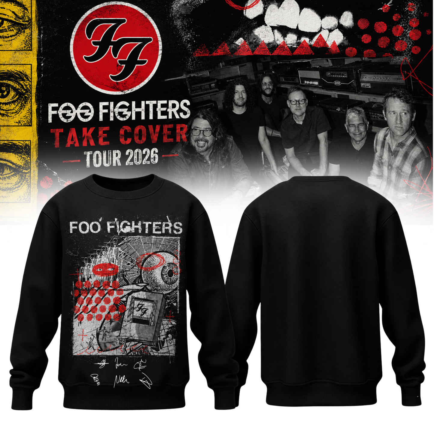 Foo Fighters ”Take Cover Tour 2026” Signature Limited Edition – Sweatshirt