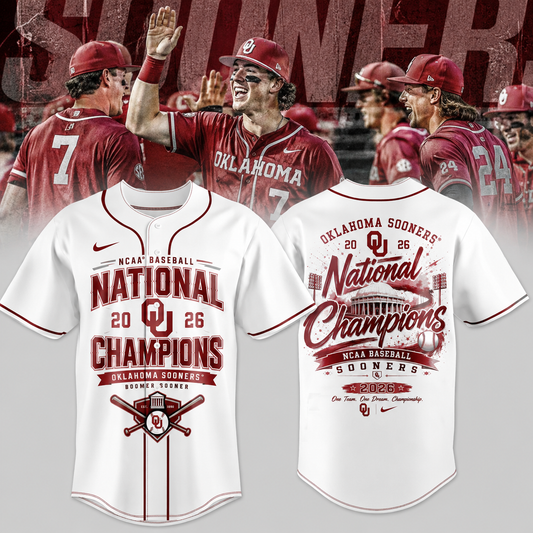 Oklahoma Sooners Baseball 2026 NCAA Baseball National Champions Jersey