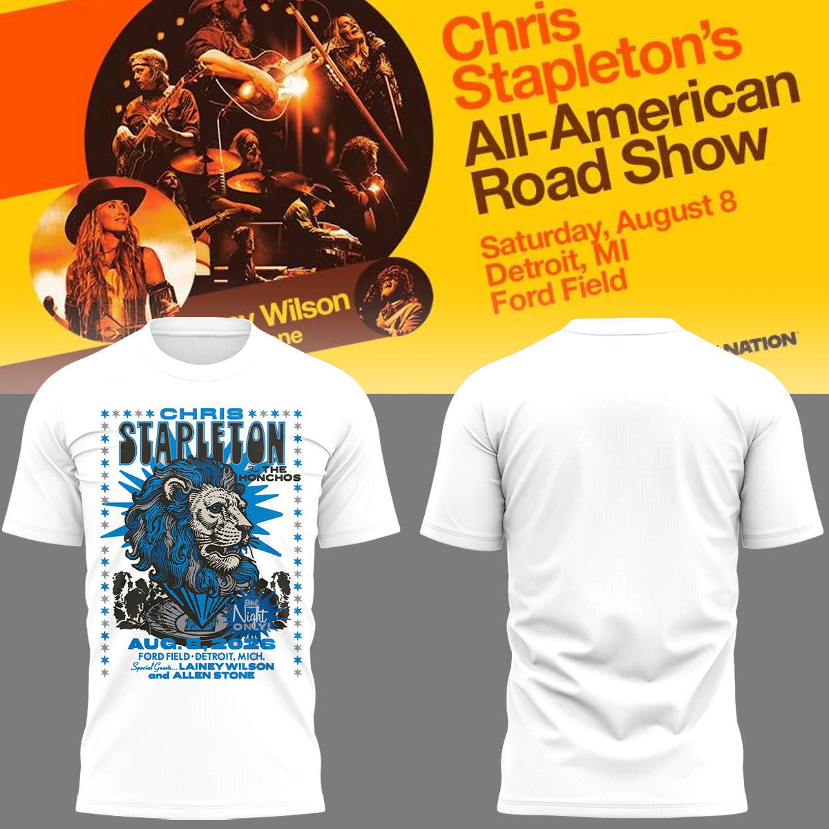 Limited Edition “All-American Road Show” in Ford Field,MI Tshirt