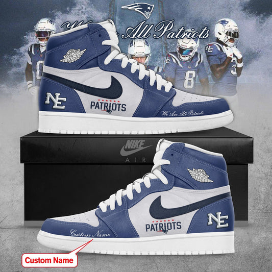 New England Patriots 2025 Rivalries Nor’Easter Storm Custom AJ1 Sneaker