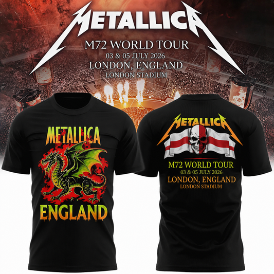 Metallica 2026 M72 World Tour London, England Special T-shirt
