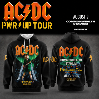 AC/DC Power Up Tour 2026 - Edmonton, AL Canada  3D Unisex Hoodie