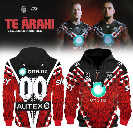 _New Zealand Warriors Indigenous Round 2026 Te Ārahi hoodie Jacket (Custom Number )