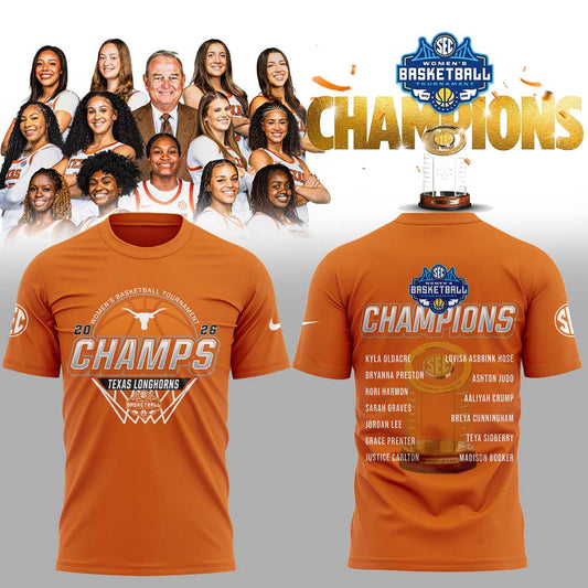 Texas Longhorns 2026 SEC Women’s Basketball Tournament Champions Shirt