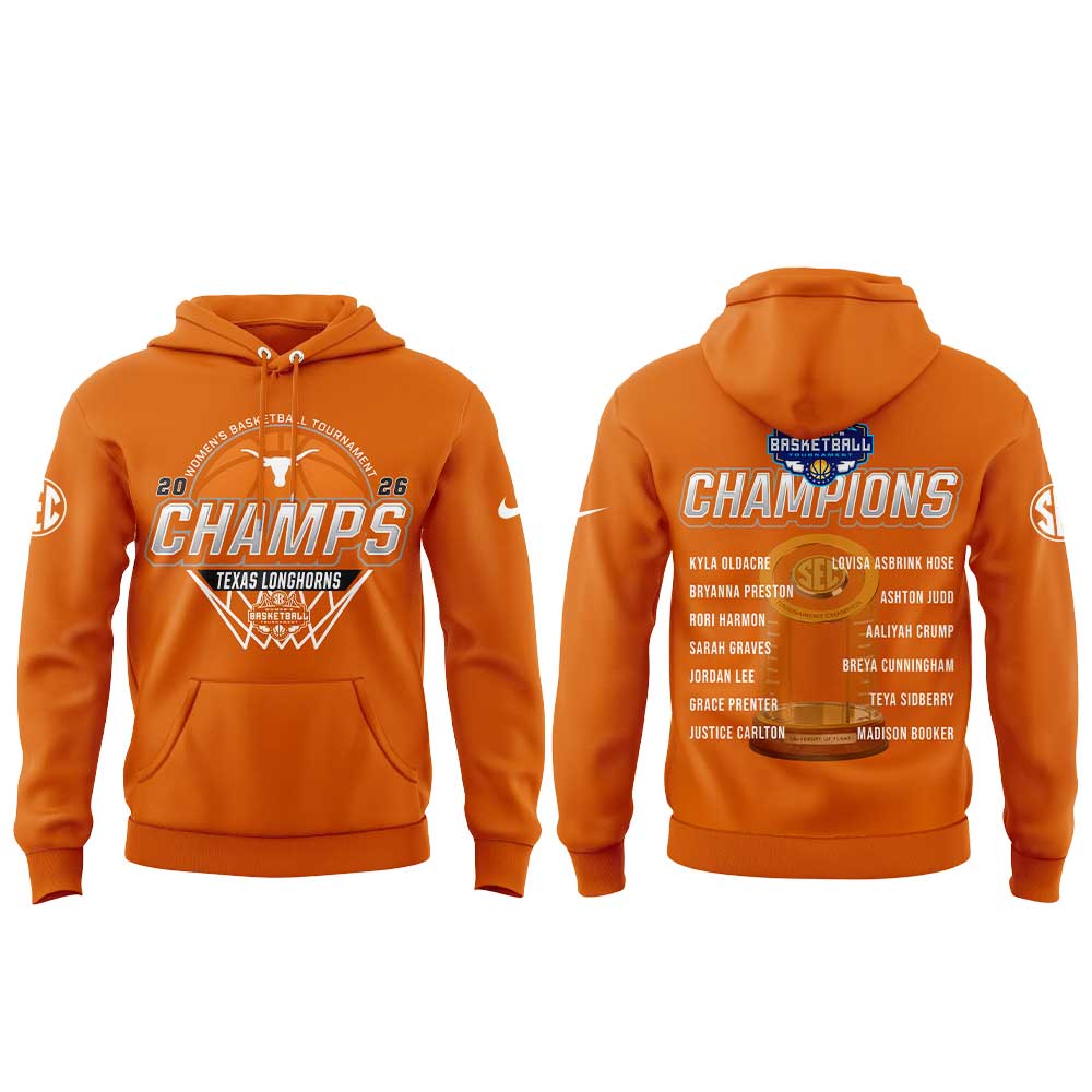 Texas Longhorns 2026 SEC Women’s Basketball Tournament Champions Hoodie