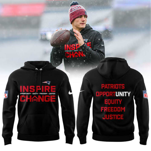 NE Patriots Inspire Change Opportunity Equity Freedom Justice Hoodie