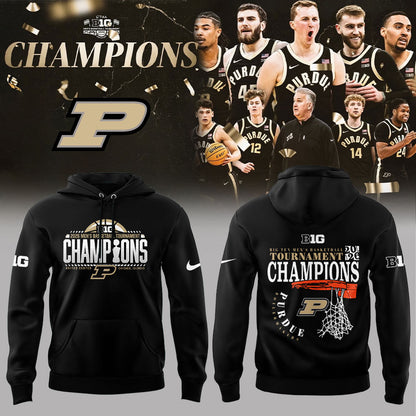 Purdue Boilermakers 2026 Big Ten Men’s Basketball Tournament Champions Hoodie Black