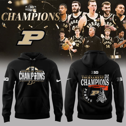 Purdue Boilermakers 2026 Big Ten Men’s Basketball Tournament Champions Hoodie Black