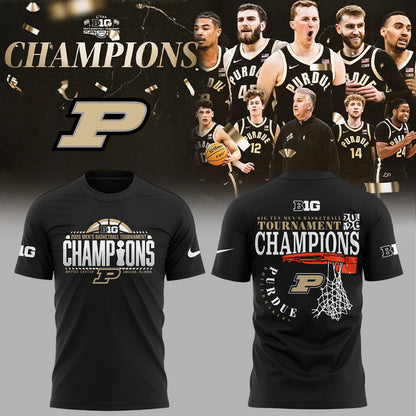 Purdue Boilermakers 2026 Big Ten Men’s Basketball Tournament Champions Shirt Black