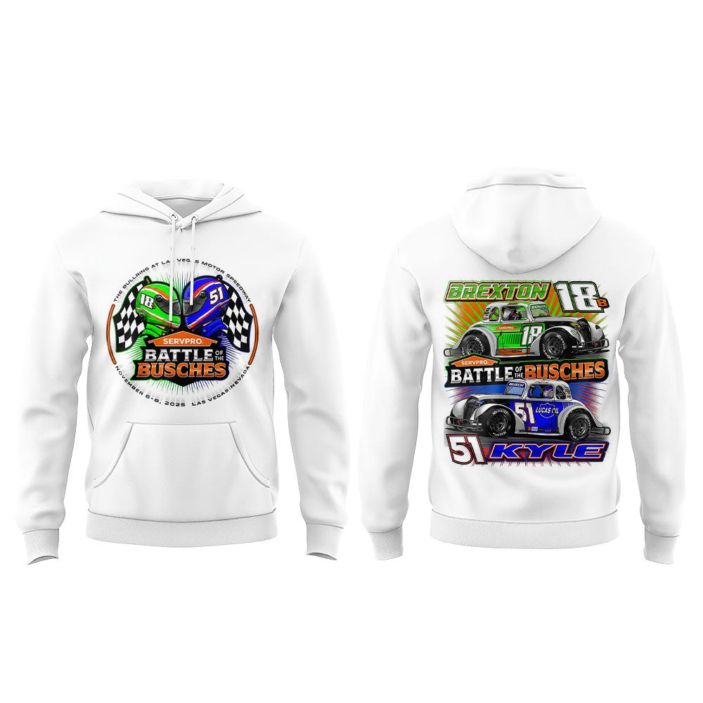 . Men’s Racing Legend Memorial Kyle Busch Limited Edition Hoodie White