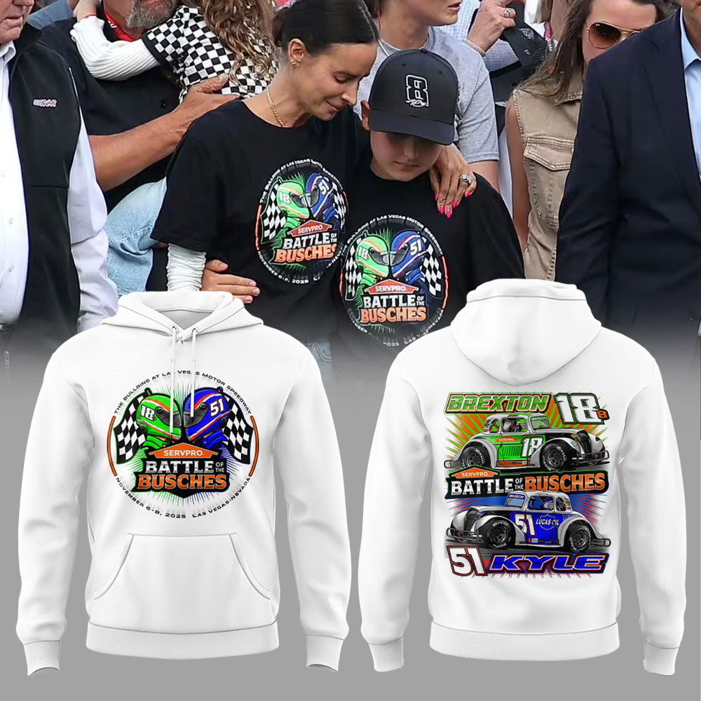 . Men’s Racing Legend Memorial Kyle Busch Limited Edition Hoodie White