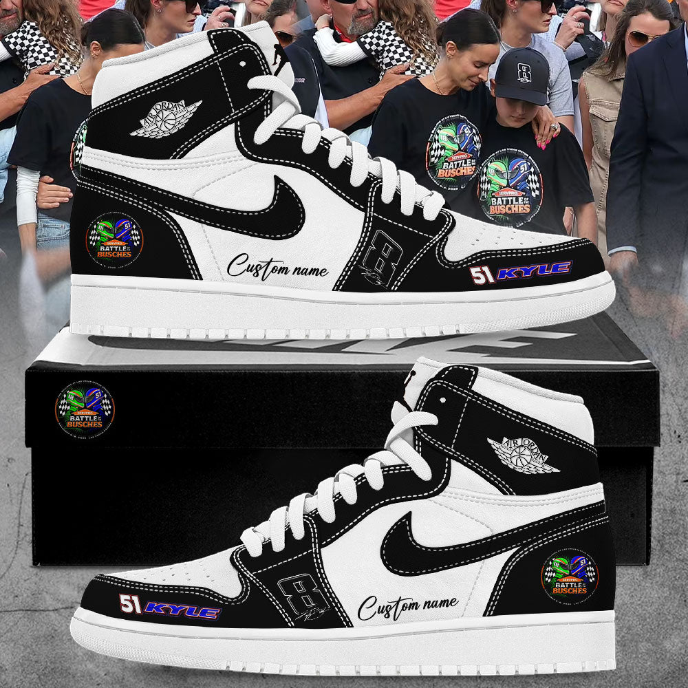 .Men’s Racing Legend Memorial Kyle Busch Limited Edition Custom Name Shoes Black