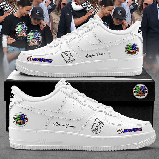 .Men’s Racing Legend Memorial Kyle Busch Limited Edition Custom Name Shoes White