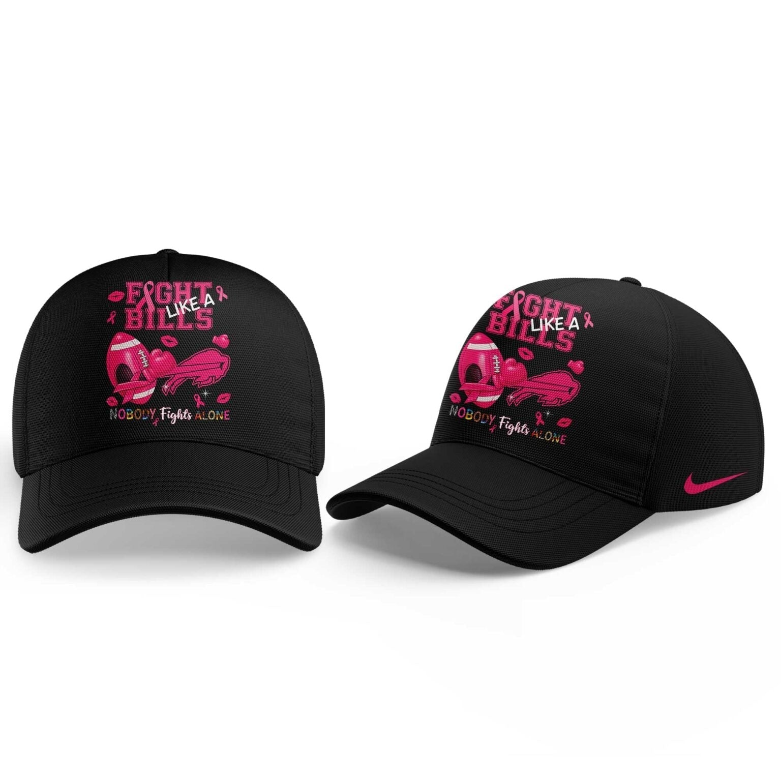Limited Edition Buffalo Bills Nobody Fights Alone Breast Cancer Hoodie
