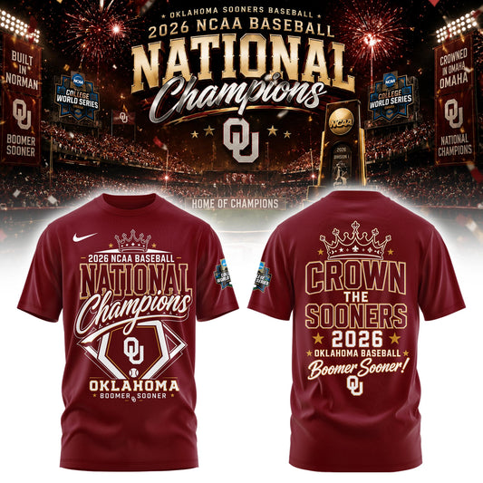 Oklahoma NCAA Basbeball Champions ’26 Limited Edition Red Tshirt v3