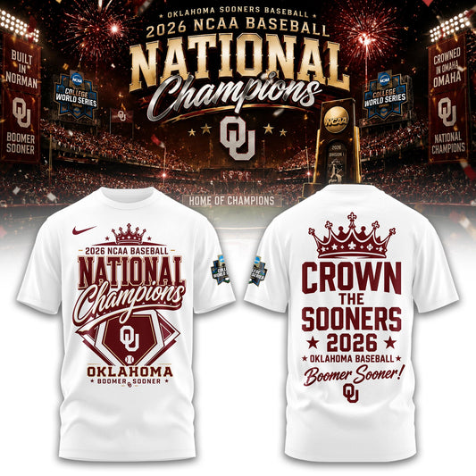 Oklahoma NCAA Basbeball Champions ’26 Limited Edition White Tshirt v3