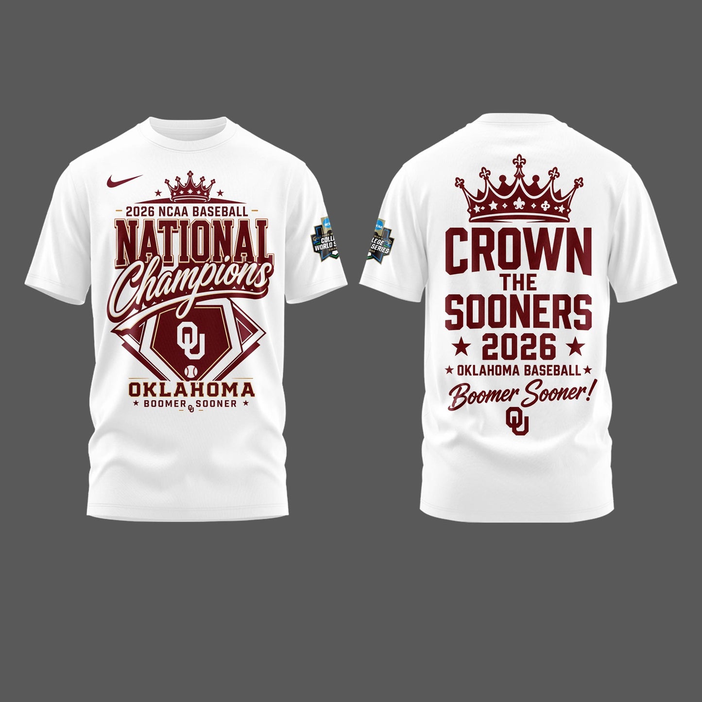 Oklahoma NCAA Basbeball Champions ’26 Limited Edition White Tshirt v3