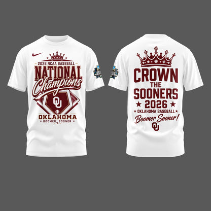 Oklahoma NCAA Basbeball Champions ’26 Limited Edition White Tshirt v3