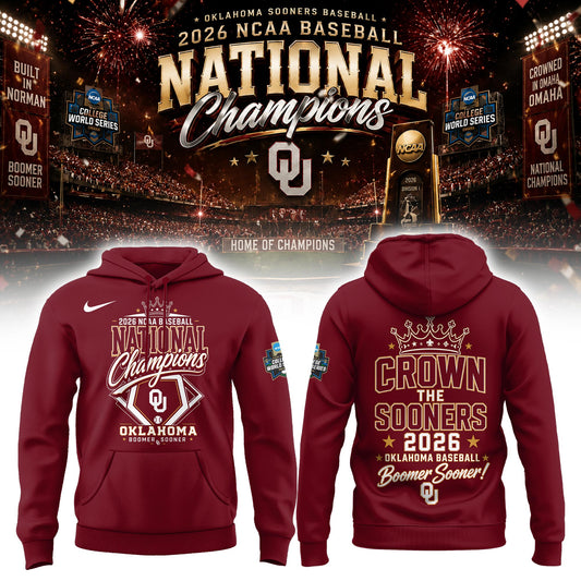 Oklahoma NCAA Basbeball Champions ’26 Limited Edition Red Hoodie v3