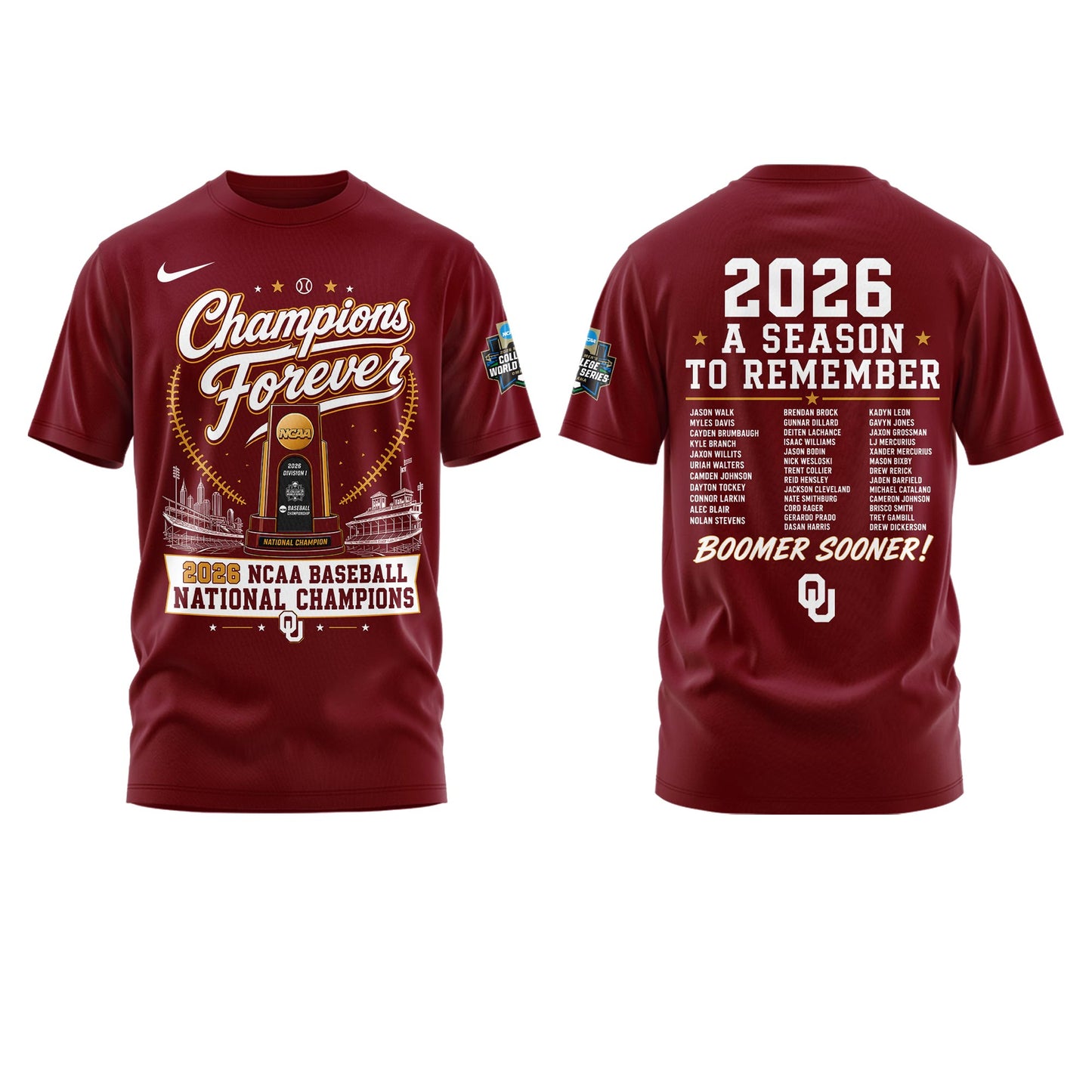 Oklahoma NCAA Basbeball Champions ’26 Limited Edition Red Tshirt v2