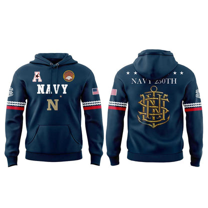 Navy Midshipmen 250th Anniversary Uniform Sideline Collection Replica Hoodie