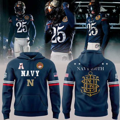 Navy Midshipmen 250th Anniversary Uniform Sideline Collection Replica Hoodie