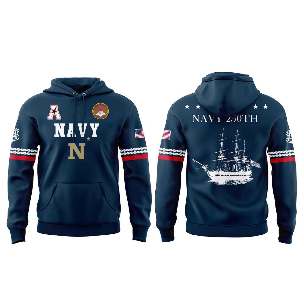 Navy Midshipmen 250th Anniversary Uniform Sideline Collection Replica Hoodie