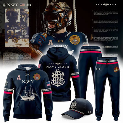 Navy Football Uniforms For The Celebrating 250 Years Combo Hoodie
