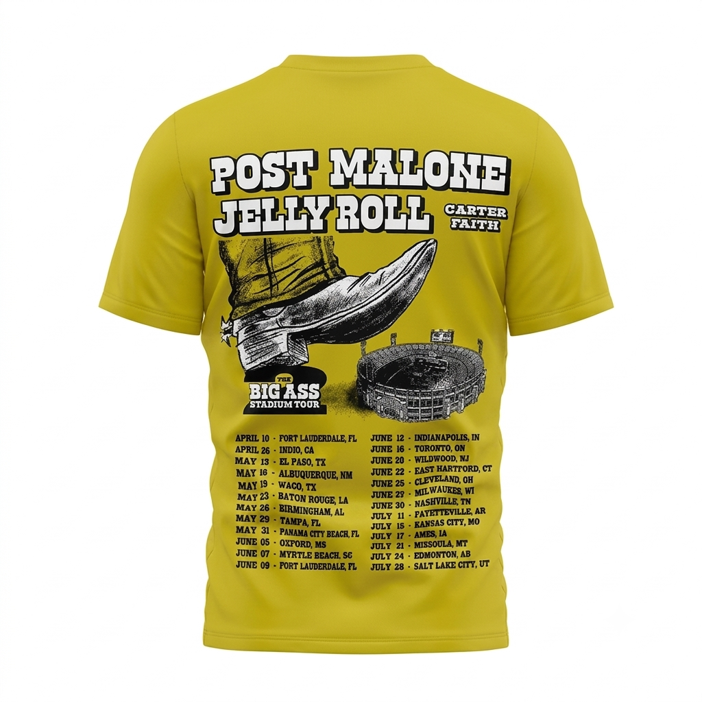 58. Limited THE BIG ASS Stadium Tour Part 2 - Post Malone T-Shirt