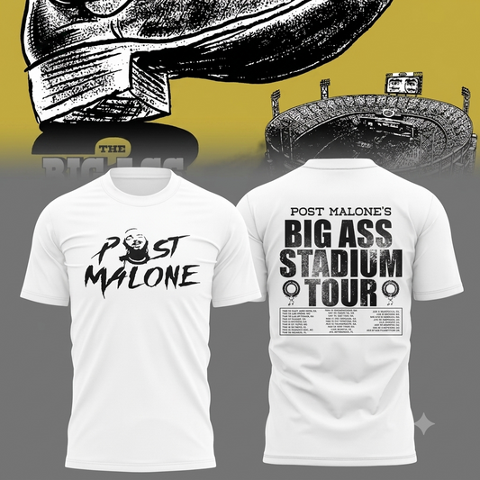 26. White Shirt Post Malone x Utah Football - THE BIG ASS Stadium Tour Part 2 T-Shirt